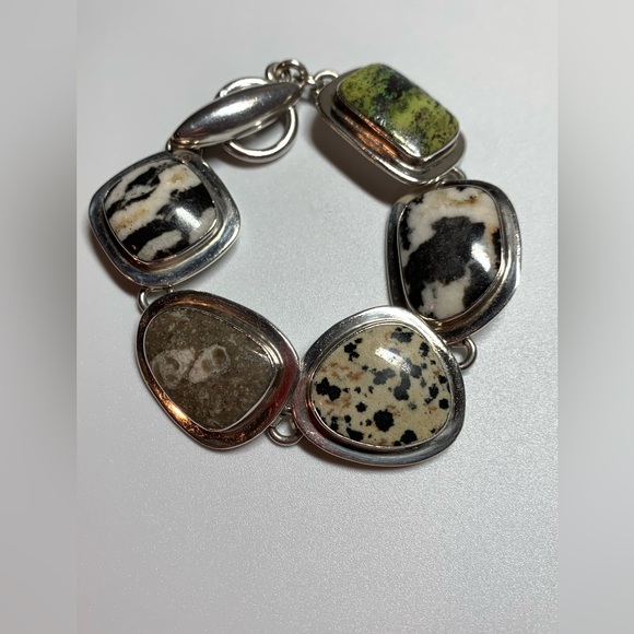 Silpada EXT RARE DALMATIAN JASPER SET - Bracelet - Ring - Pendant Sterling - Picture 7 of 16